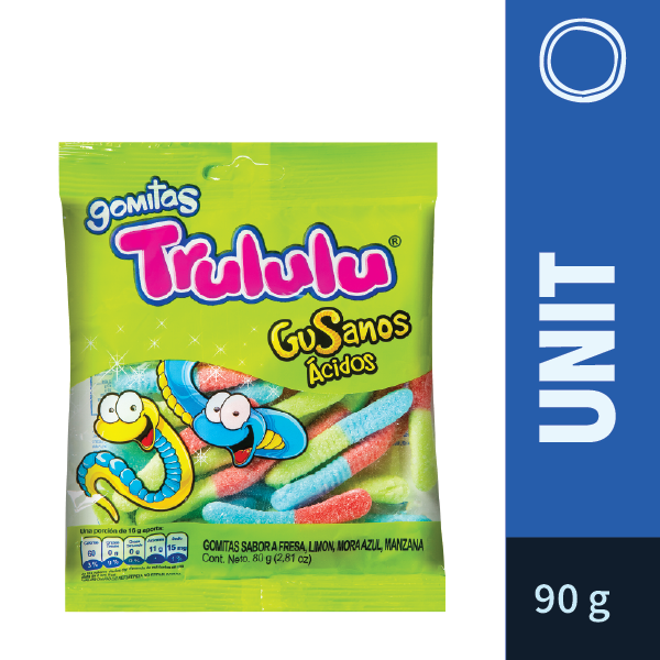 Trululu Gummi Sour Worms (90g)