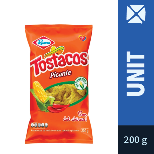 Tostacos Picantes / Spicy Corn Chips (200g)