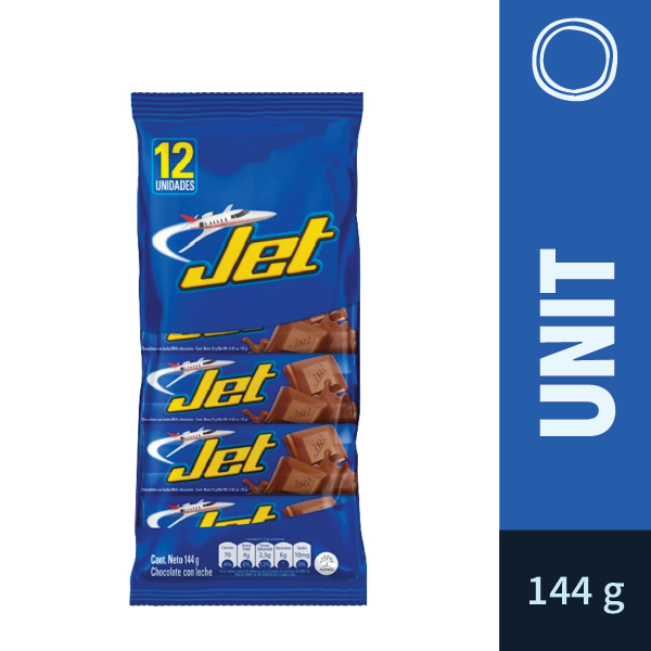 Chocolatina Jet / Milk Chocolate Bar 12gx12 (144g)